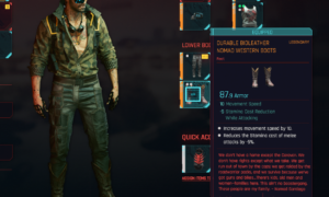 Cyberpunk 2077 Free Legendary Clothing - DURABLE BIOLEATHER NOMAD WESTERN BOOTS 1